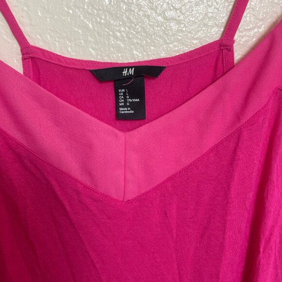 H&M Pink Chic Girly V Neck Cami Top Hipster Hippie Art Boho Bohemian Blouse - Picture 4 of 5